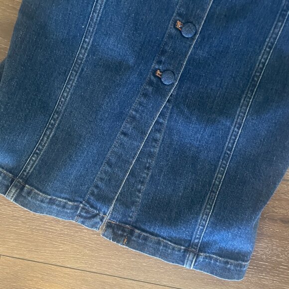 Madewell Denim Covered-Button Dress Size 2 - Picture 13 of 14